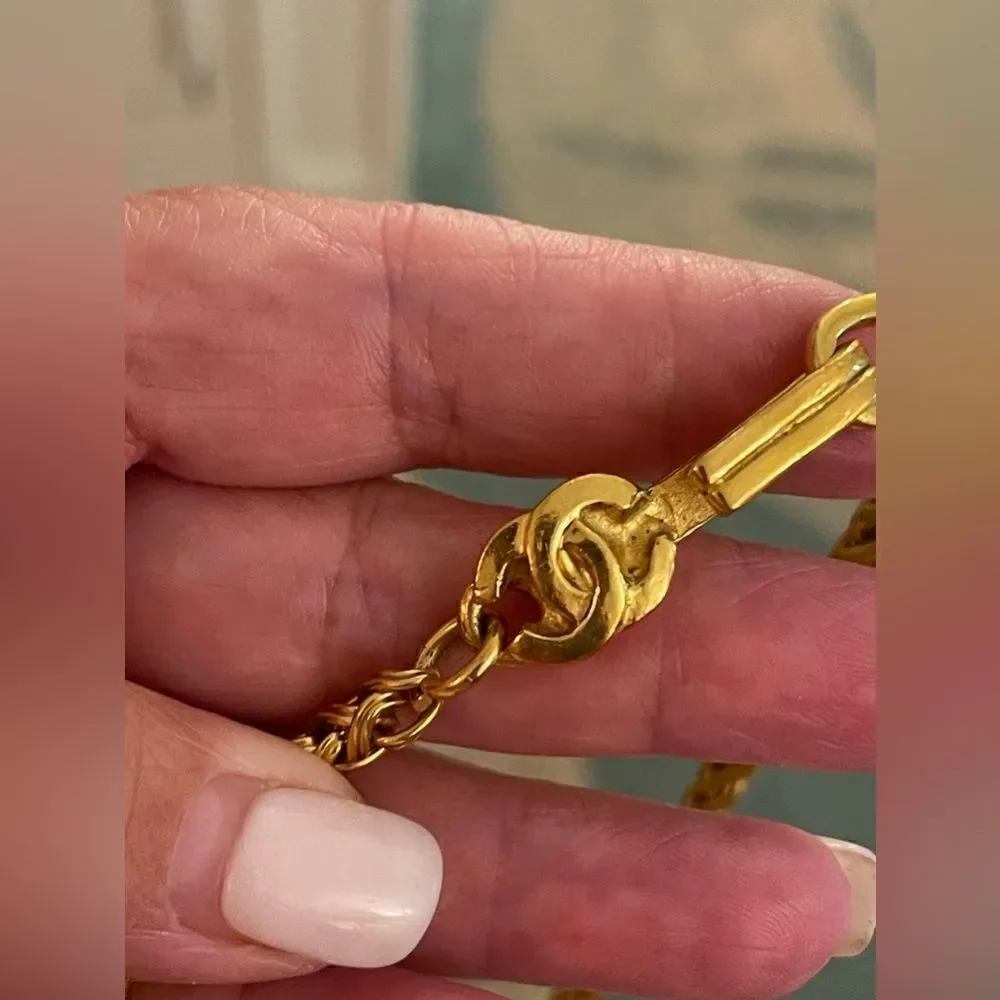 Chanel Coco Mark Necklace Vintage Pendant Gold Plated Made In France 1996 - Picture 3 of 7